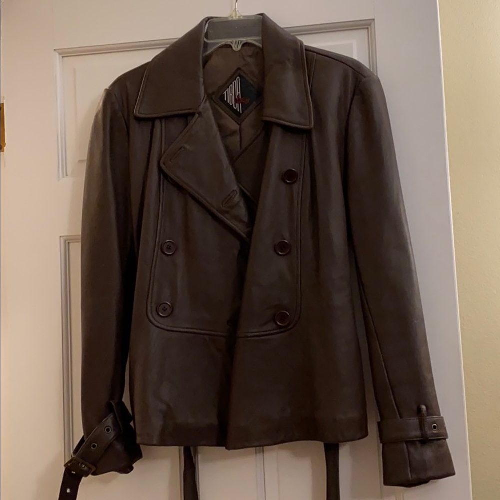 Brown leather jacket